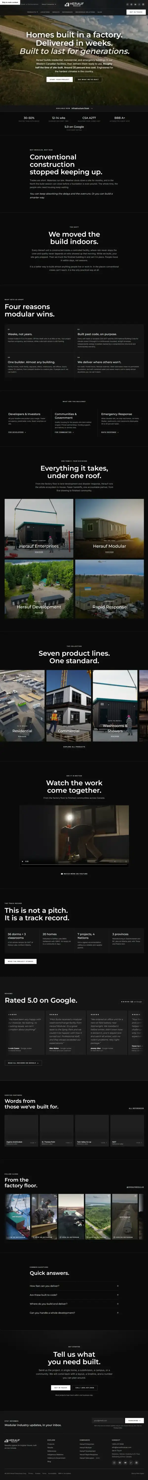Herauf Modular website, full page